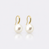  12-13mm white semi-baroque freshwater pearl earrings on 9k yellow gold hooks