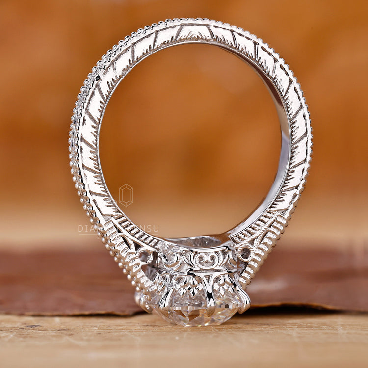 Vintage art deco Cushion Old Mine Cut Ring style.
