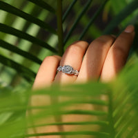 Portuguese diamond ring vintage twisted pave prong set.