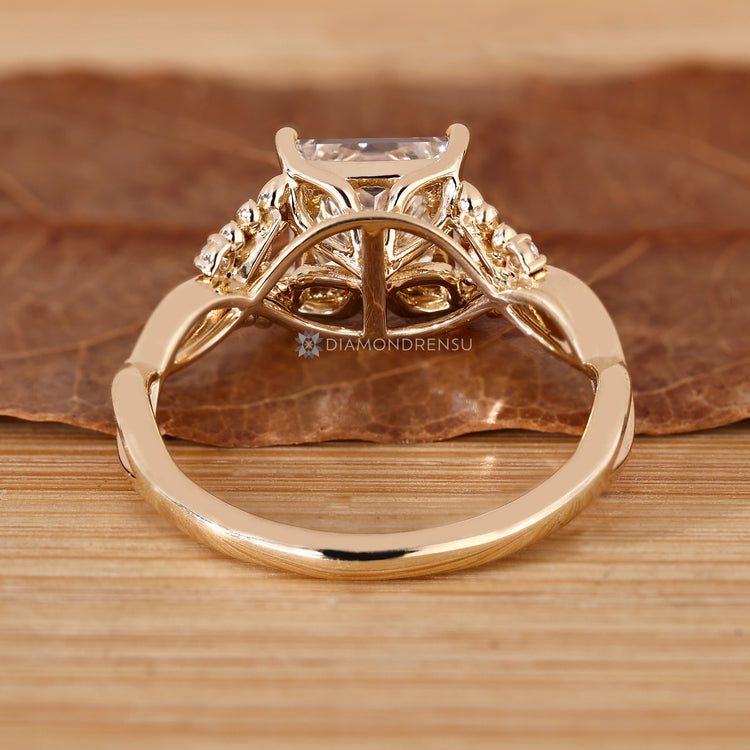 IGI certified lab grown princess cut diamond ring.