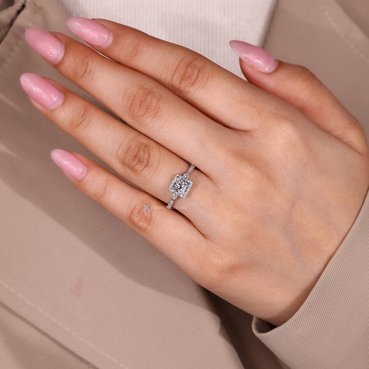 Princess cut diamond ring IGI certified.
