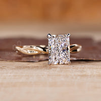 IGI certified radiant cut diamond ring.
