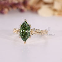 IGI certified Dutch marquise ring with leaf style prongs.