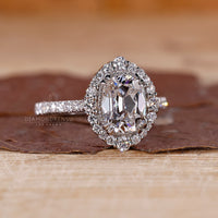 Cushion Old European Cut Ring double claw prongs.
