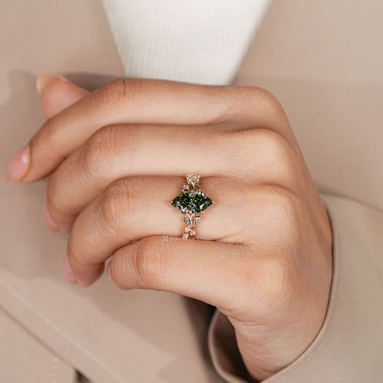 Dutch marquise ring with tulip basket setting.