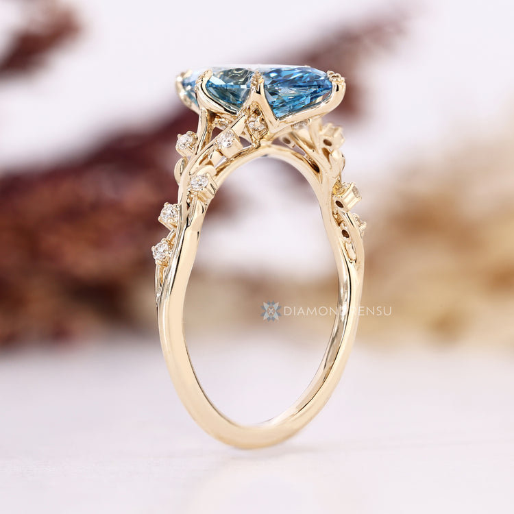 IGI certified lab grown marquise diamond ring.