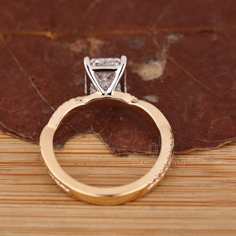 Radiant cut diamond ring available in 1 to 2 CT.
