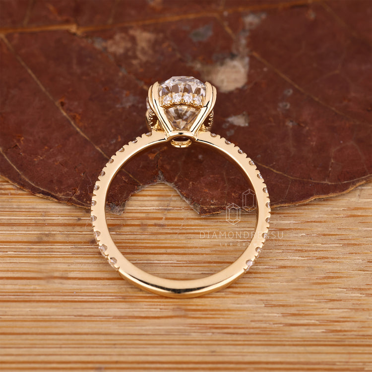 Hidden halo engagement ring available in 1 to 2 CT.
