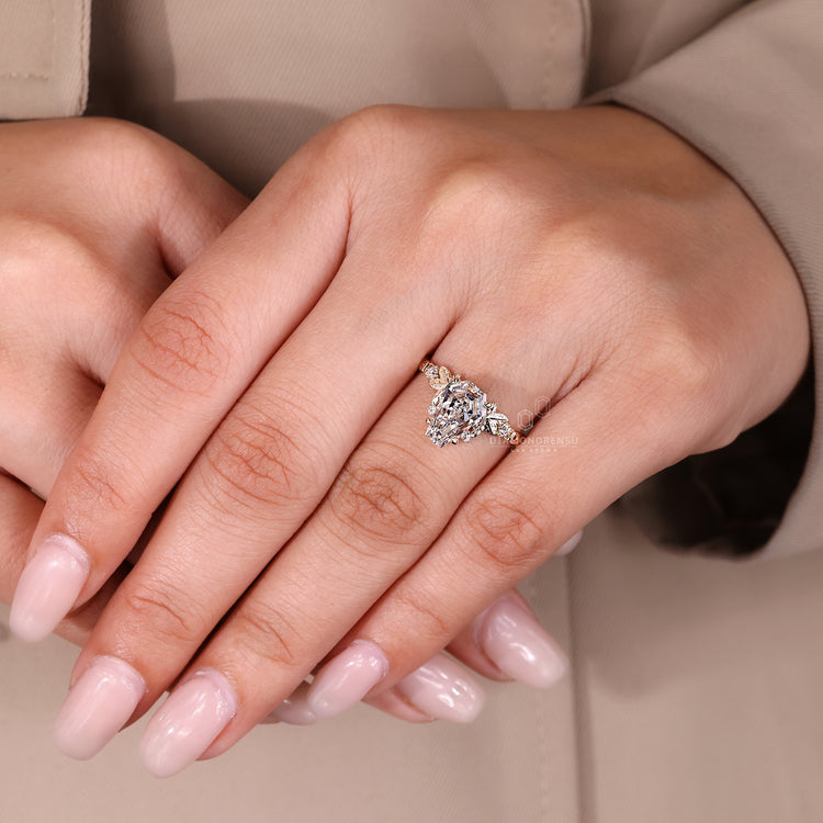 Coffin ring round side stones five stone style.