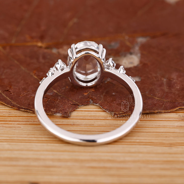 Oval rose cut diamond ring available in 1 to 2 CT.
