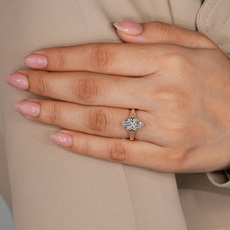 Diamondrensu AU marquise diamond ring vintage style.