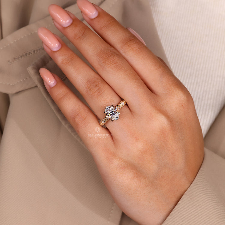 IGI certified vintage engagement ring available.
