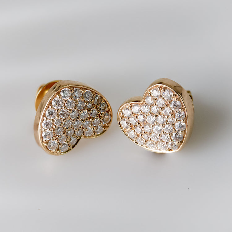 Chubby Heart Lab-Grown Diamond Stud + Solid Gold Earrings