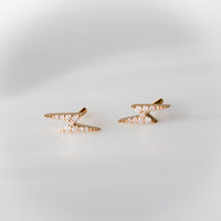 Lightning Bolt Lab-Grown Diamond Stud + Solid Gold Earrings