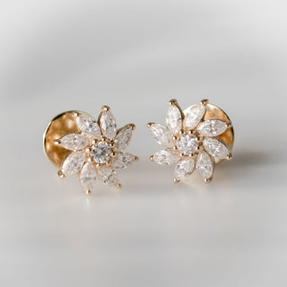 Pinwheel Lab-Grown Diamond Stud + Solid Gold Earrings