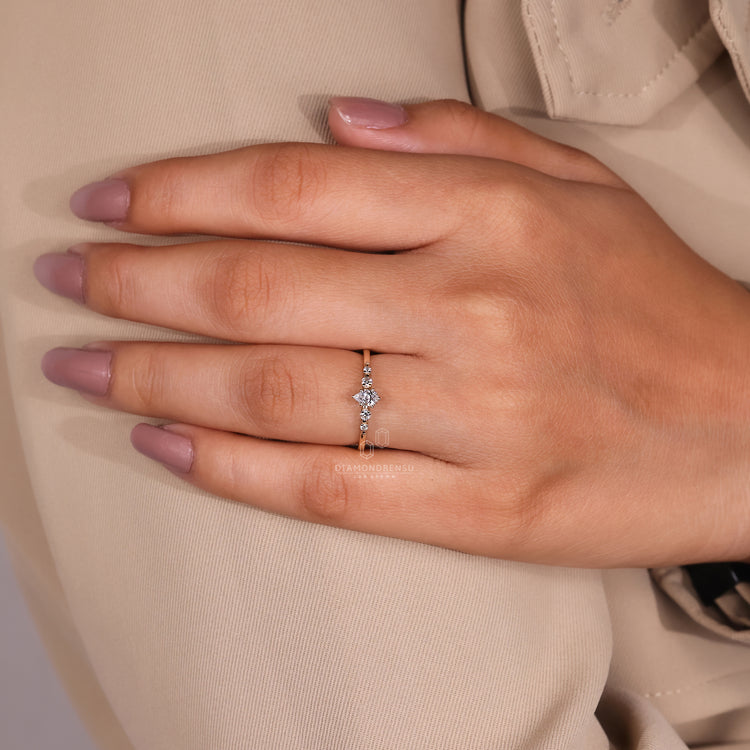 Lab Grown Diamond set in a pear diamond engagement ring.
