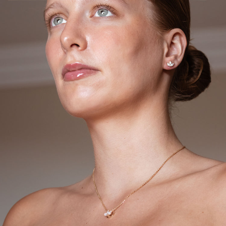 3 Petal Marquise Lab-Grown Diamond Stud + Solid Gold Earrings