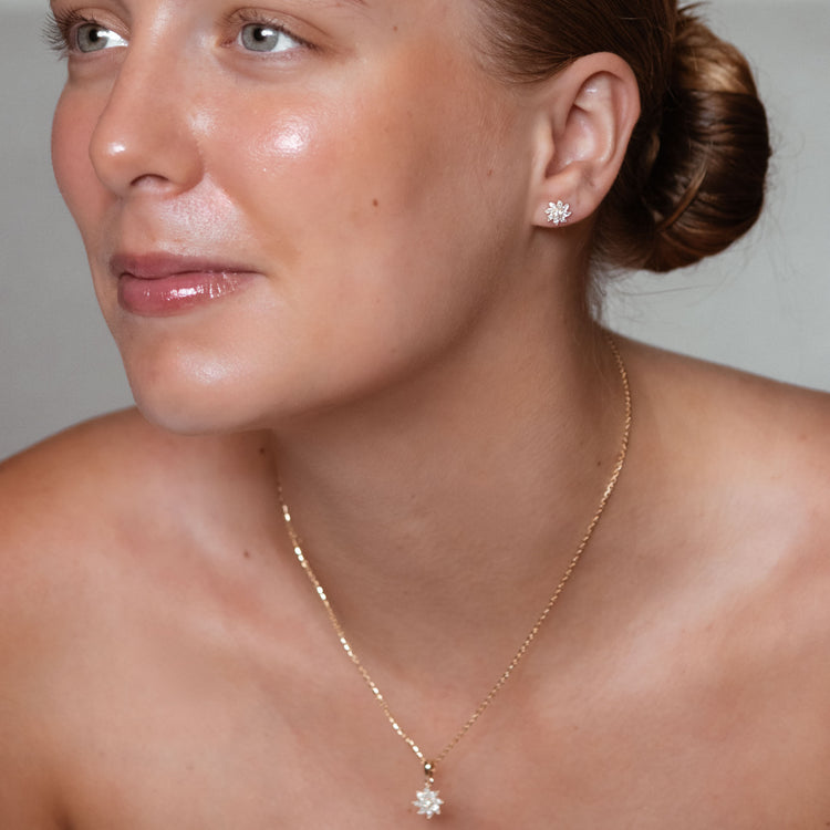 Pinwheel Lab-Grown Diamond Stud + Solid Gold Earrings
