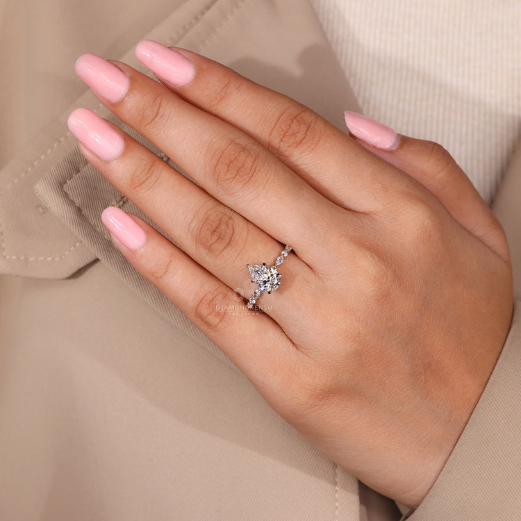 IGI certified hidden halo engagement ring.
