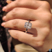 Claw prong ring setting securely holding a radiant cut diamond with elegance
