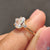 Handmade Ring featuring a unique 3 Stone Engagement design with pear rose cut diamonds.
