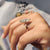 7 stone engagement ring offers perfect symmetry and brilliance.
