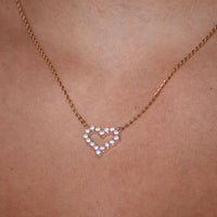 Open Heart Lab-Grown Diamond + Solid Gold Pendant Necklace