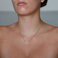 Open Heart Lab-Grown Diamond + Solid Gold Pendant Necklace