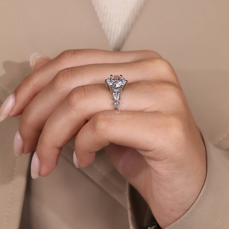 White gold 5 stone diamond engagement ring.
