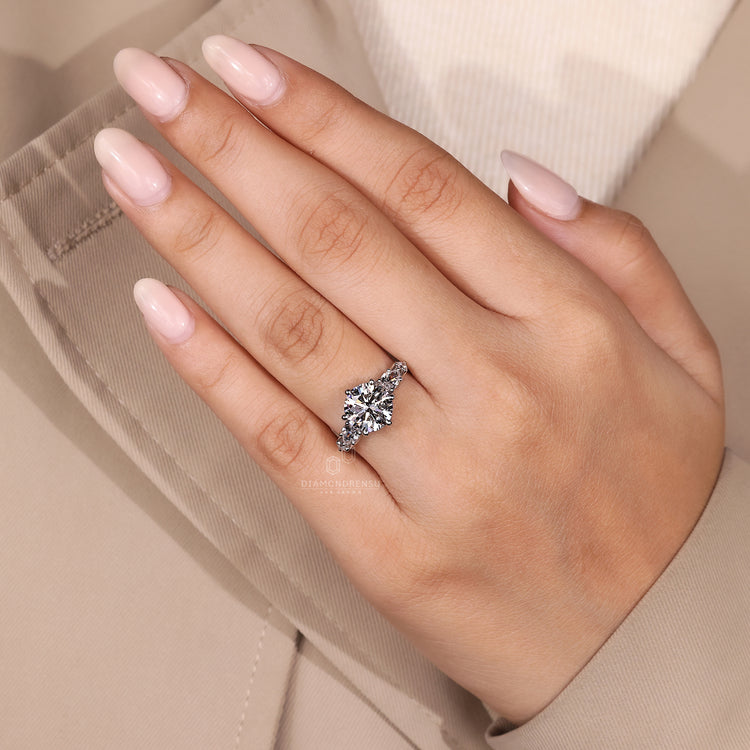 IGI certified custom diamond engagement ring.
