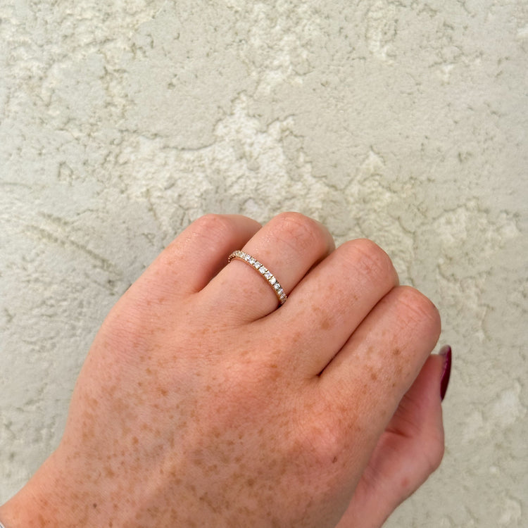 Lab-Grown Diamond Pavé Wedding Band - SIZE M.5 - 18k Rose Gold