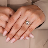 Handmade Cushion Old European Cut Ring elegant design.
