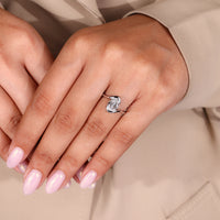 Amethyst diamond ring with custom design.
