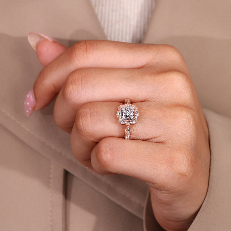 Diamondrensu AU Princess Cut Diamond Ring handmade.
