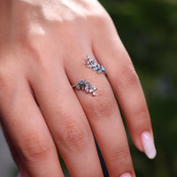 Marquise and round cut diamond wedding band.
