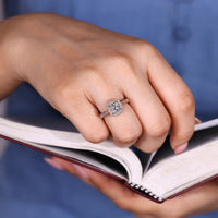 Princess Cut Diamond Ring cathedral four prong style.
