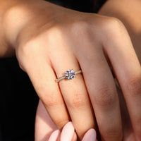Prong setting used in custom diamond ring.
