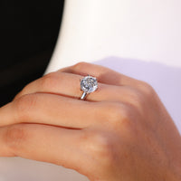 White gold ring designed with Portuguese cut diamond ring.
