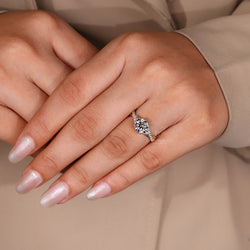 Yellow Gold Ring with nature inspired twisted pave design.
