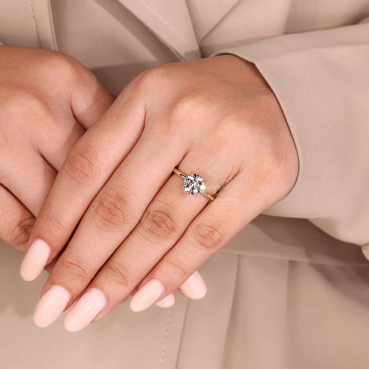 Round old European cut ring IGI certified solitaire.