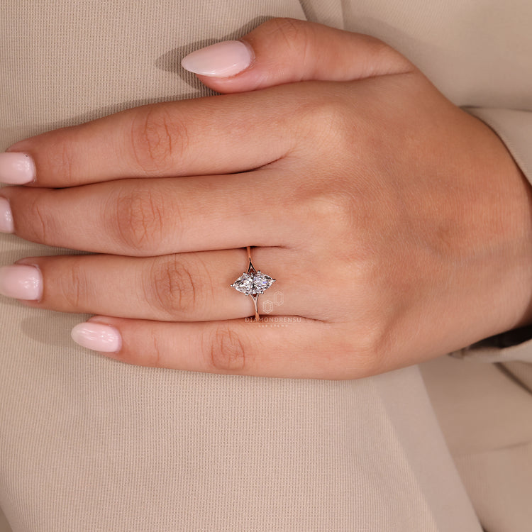 Customise ring with marquise cut ring.
