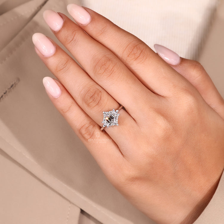 Hexagon step cut ring fits tapered shank ring.
