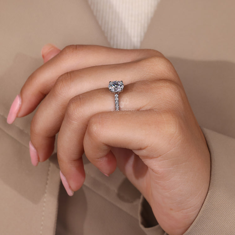 Handmade jewelry made with cathedral setting ring.
