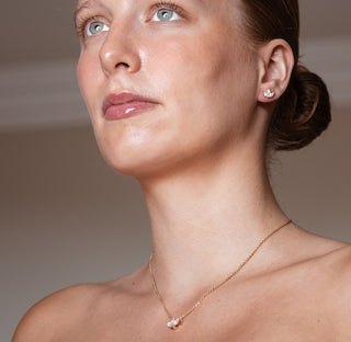 3 Petal Marquise Lab-Grown Diamond + Solid Gold Pendant Necklace