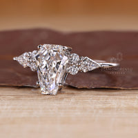Coffin Ring - A Stylish Kite Cut with Round Stones.