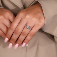 Cushion Old Mine Cut Lab Grown Diamond ring.