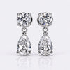 Pear and Round Lab-Grown Diamond Dangle Drop Earrings - 1.89 TCW  - 10k White Gold