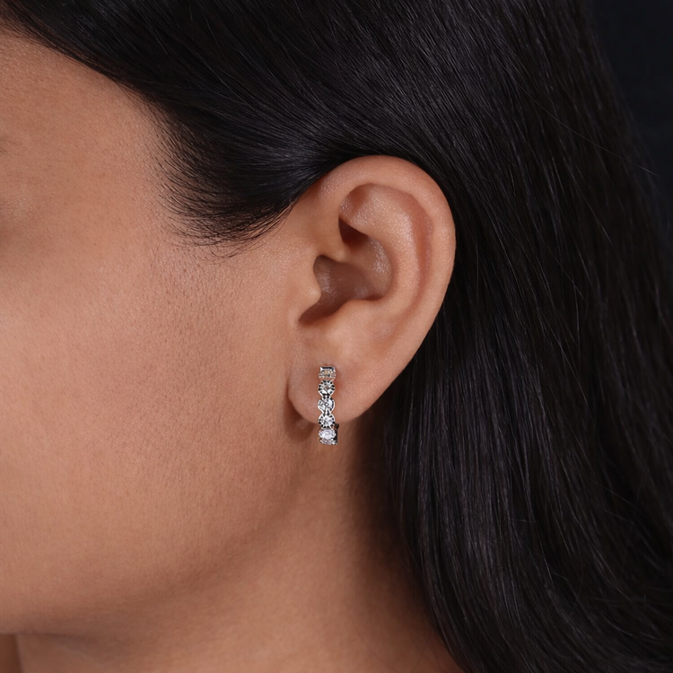 Round Lab-Grown Diamond Hoop Earrings