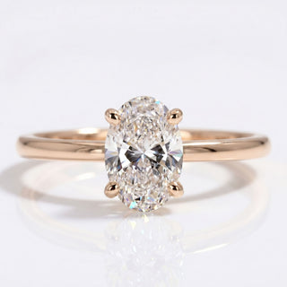 Oval Cut Lab-Grown Diamond Solitaire Ring 0.5CT - 10K Rose Gold - SIZE L.5