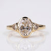 Oval Cut Lab-Grown Diamond Three Stone Ring with Trillion Side Stones 2CT - 18k Yellow Gold - Size N